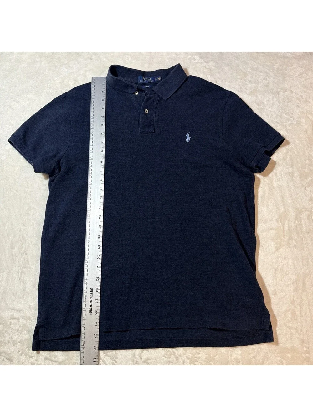 Polo Ralph Lauren Polo Shirt Mens XL Blue Slim Fit Pony Logo Golf Casual